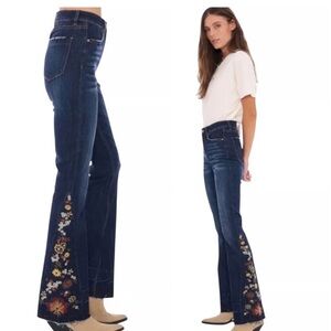 Ashley Mason embroidered flare jeans